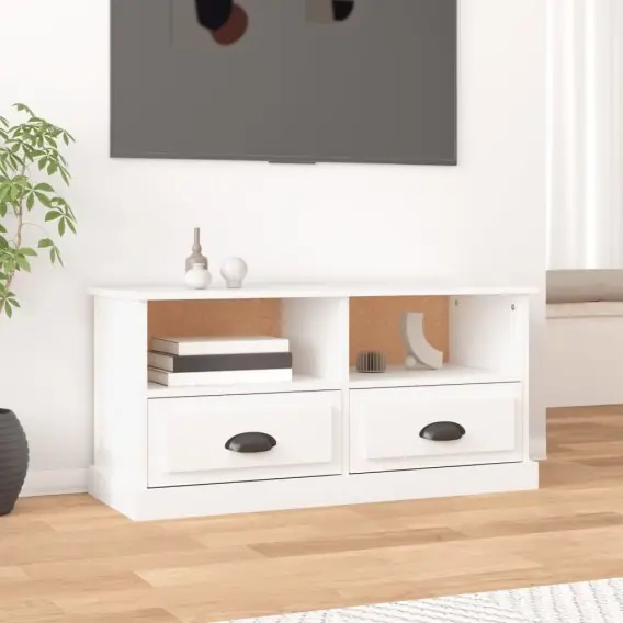 Szafka pod TV, biała, 93x35,5x45 cm, materiał drewnopochodny Lumarko! - Hurtownia wielobranżowa Lumarko Nie przegap
